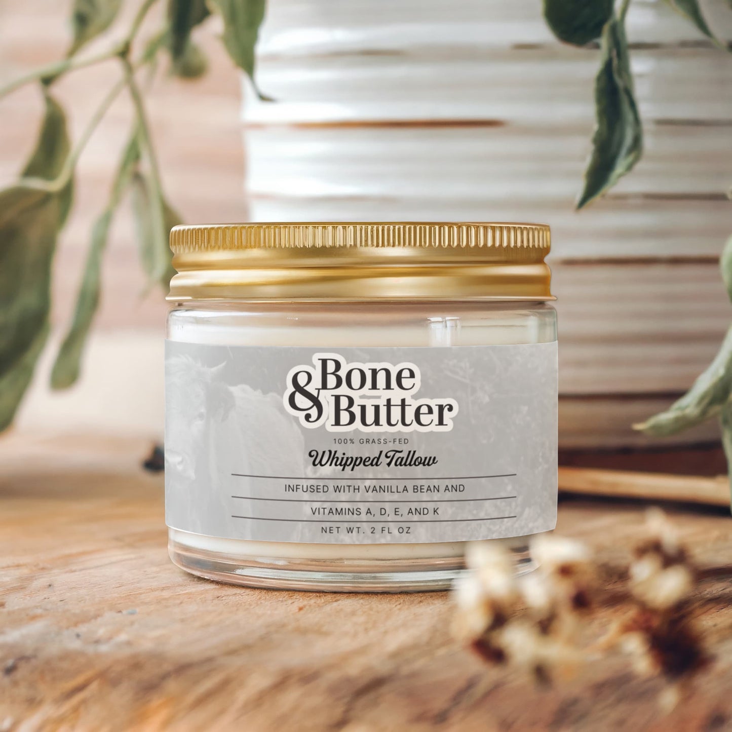 Bone & Butter 100% Grass Fed Whipped Beef Tallow - Vanilla Bean