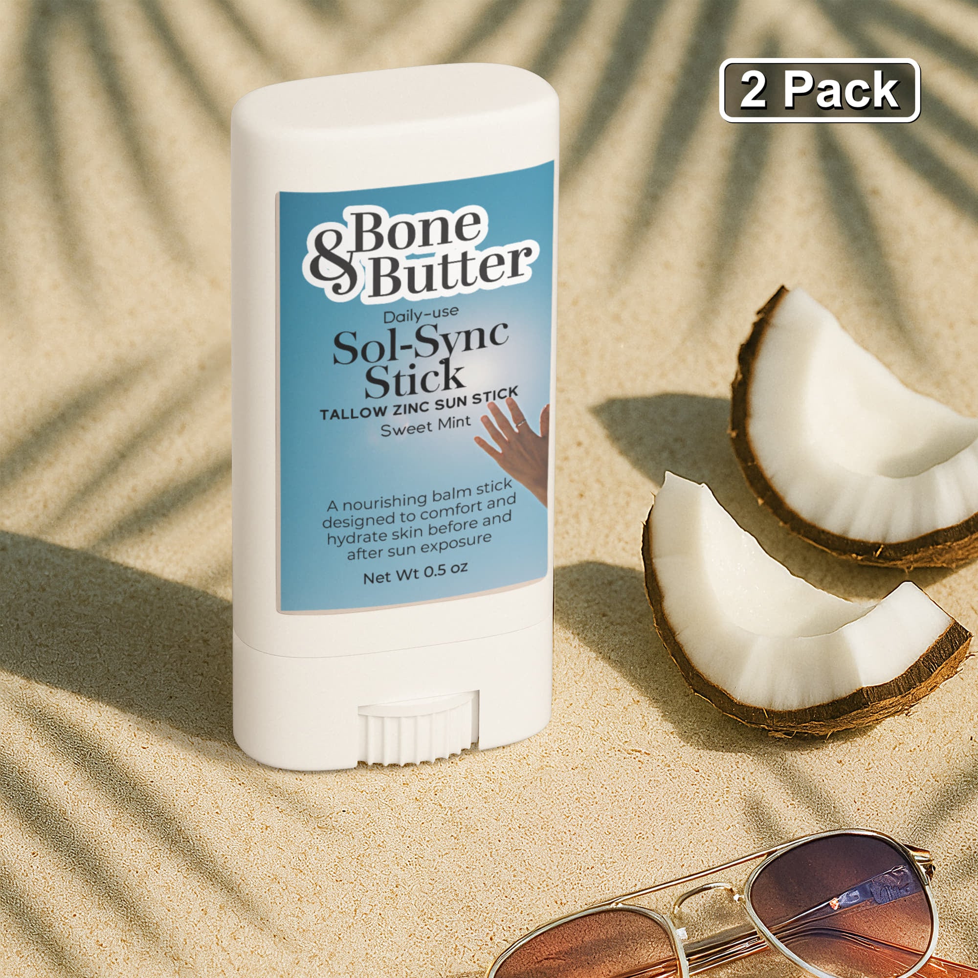 Bone & Butter 2 Pack Tallow Zinc Sun Stick