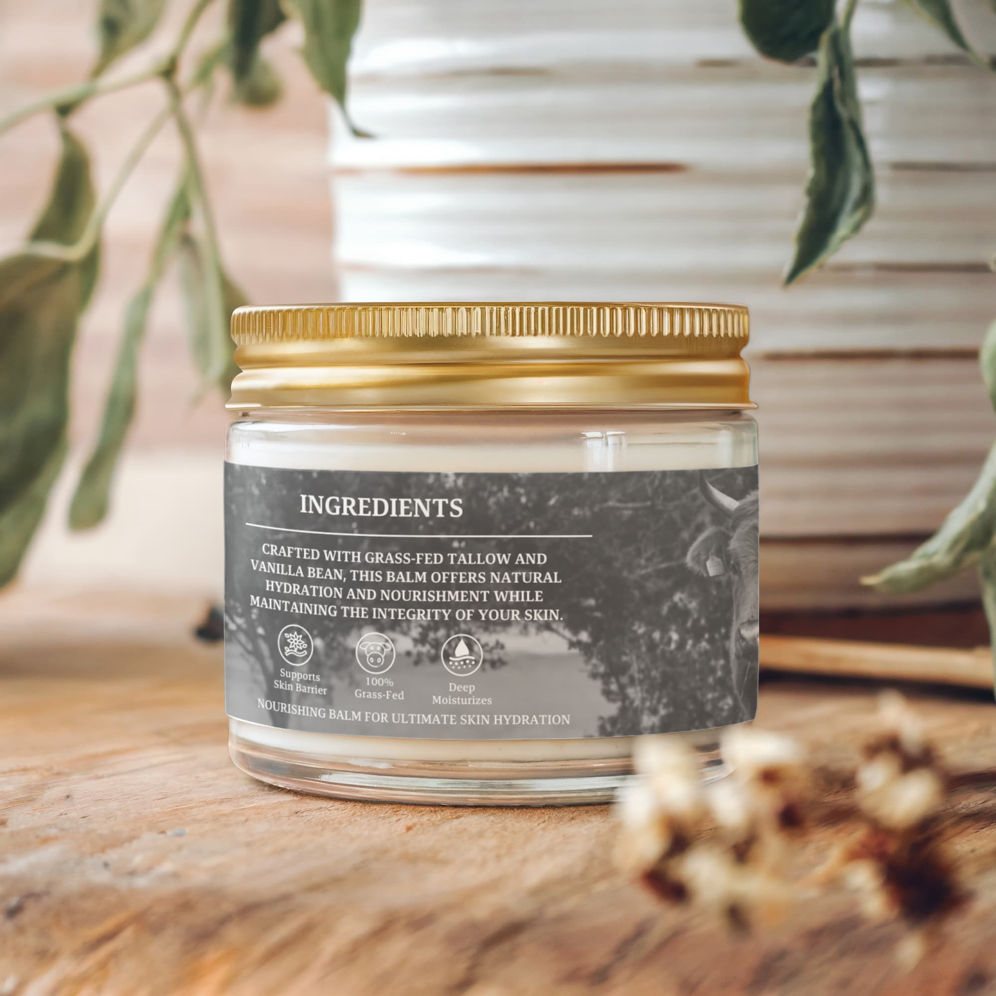 Whipped Grass-Fed Tallow Balm with Vanilla Bean